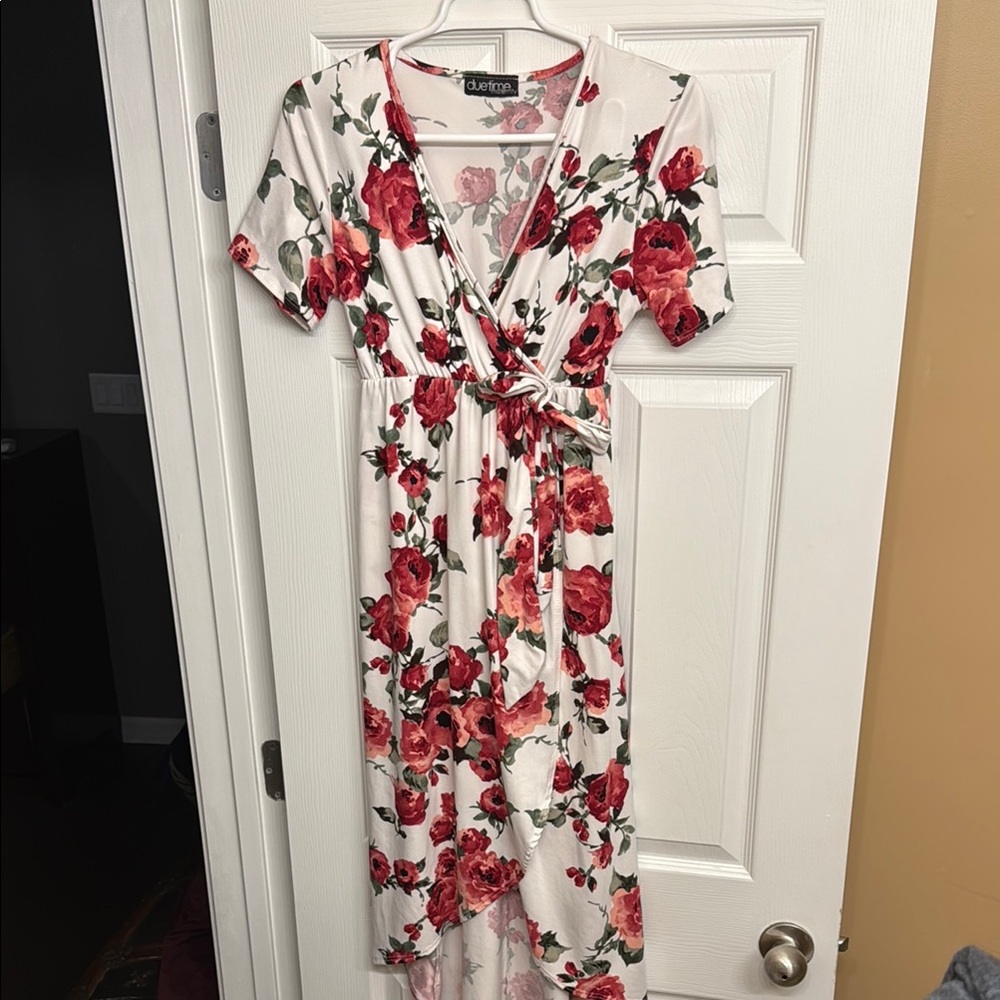 Maternity Floral Wrap Dress